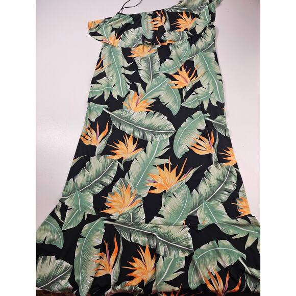 Show me your mumu sz small floral one shoulder vacation Maxi dress casual beach - Picture 4 of 7